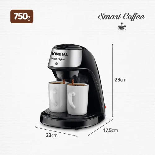 Cafetera Mondial Smart Coffee 2 Tazas 500W C-42 — Ciudad del Este