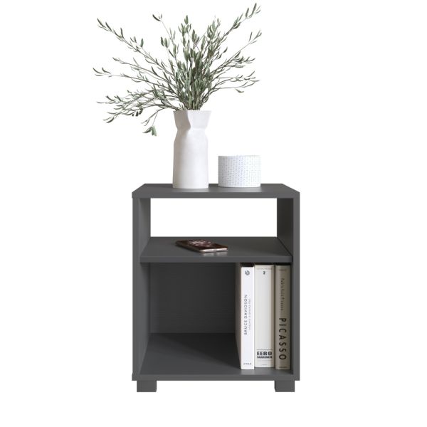 Mesa de Luz Siena Movelmax Grafito 1 Estante — Ciudad del Este