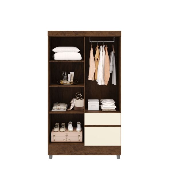 Ropero Enzo Movelmax 4 Puertas 2 Cajones Imbuia Champagne — Ciudad del Este