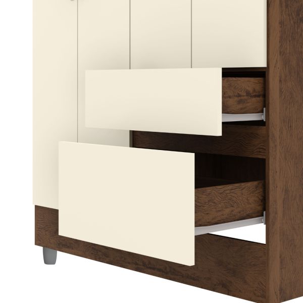 Ropero Enzo Movelmax 4 Puertas 2 Cajones Imbuia Champagne — Ciudad del Este
