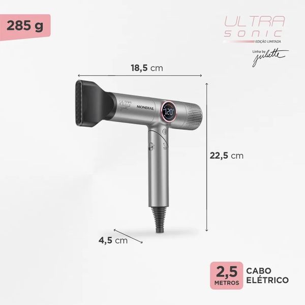 Secador de Pelo Mondial Ultra Sonic 1600W Motor Brushless Plegable - Ciudad del Este