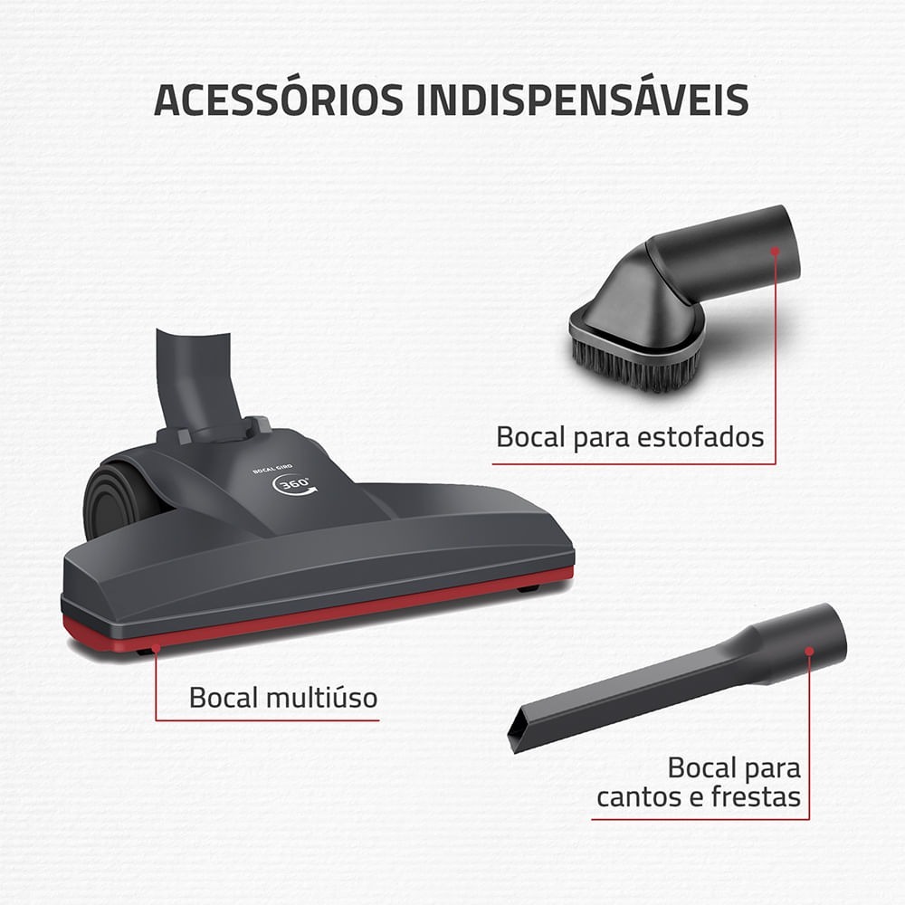 Aspiradora Vertical 2 en 1 Mondial Turbo Cycle HEPA 1550W AP-41 Gris Inox — Ciudad del Este