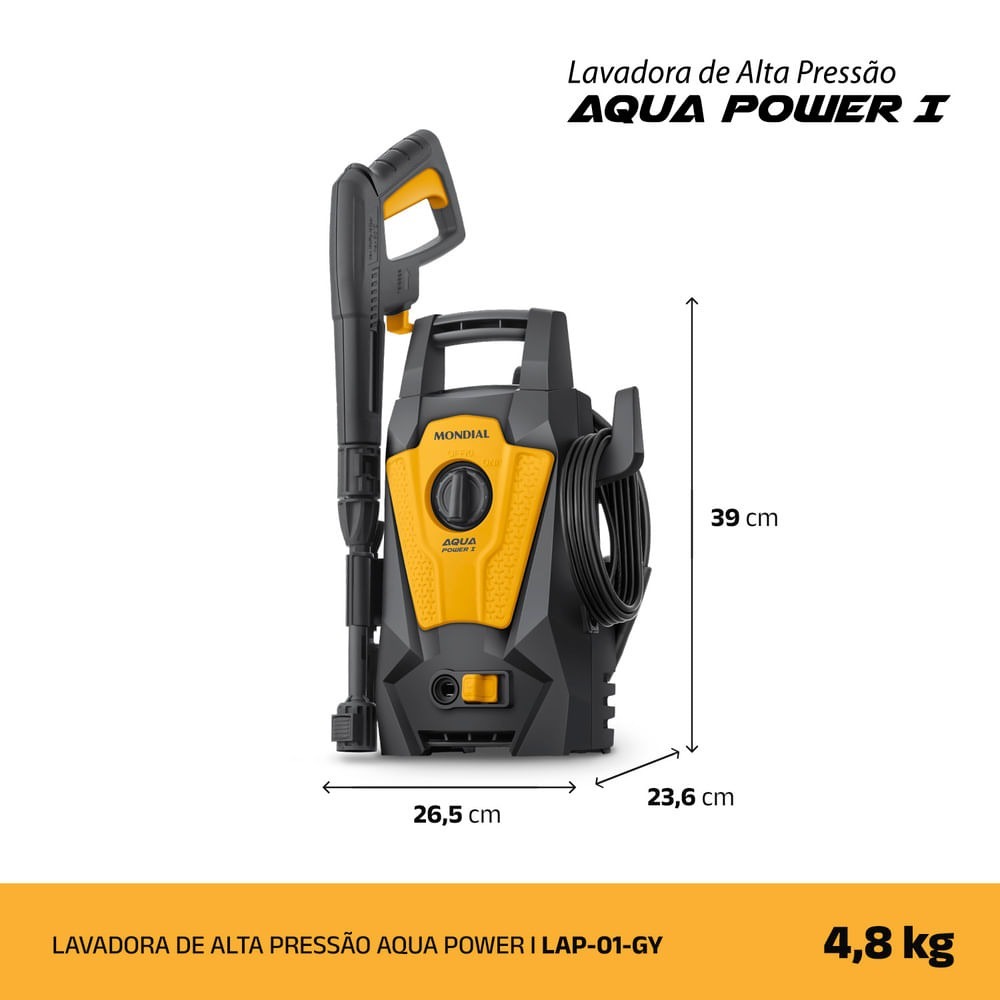 Hidrolavadora Mondial Aqua Power I 1400W 1600 PSI LAP-01 — Ciudad del Este