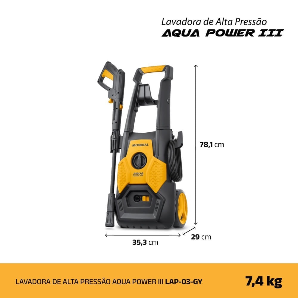 Hidrolavadora Mondial Aqua Power III 1800W 2000 PSI LAP-03 — Ciudad del Este