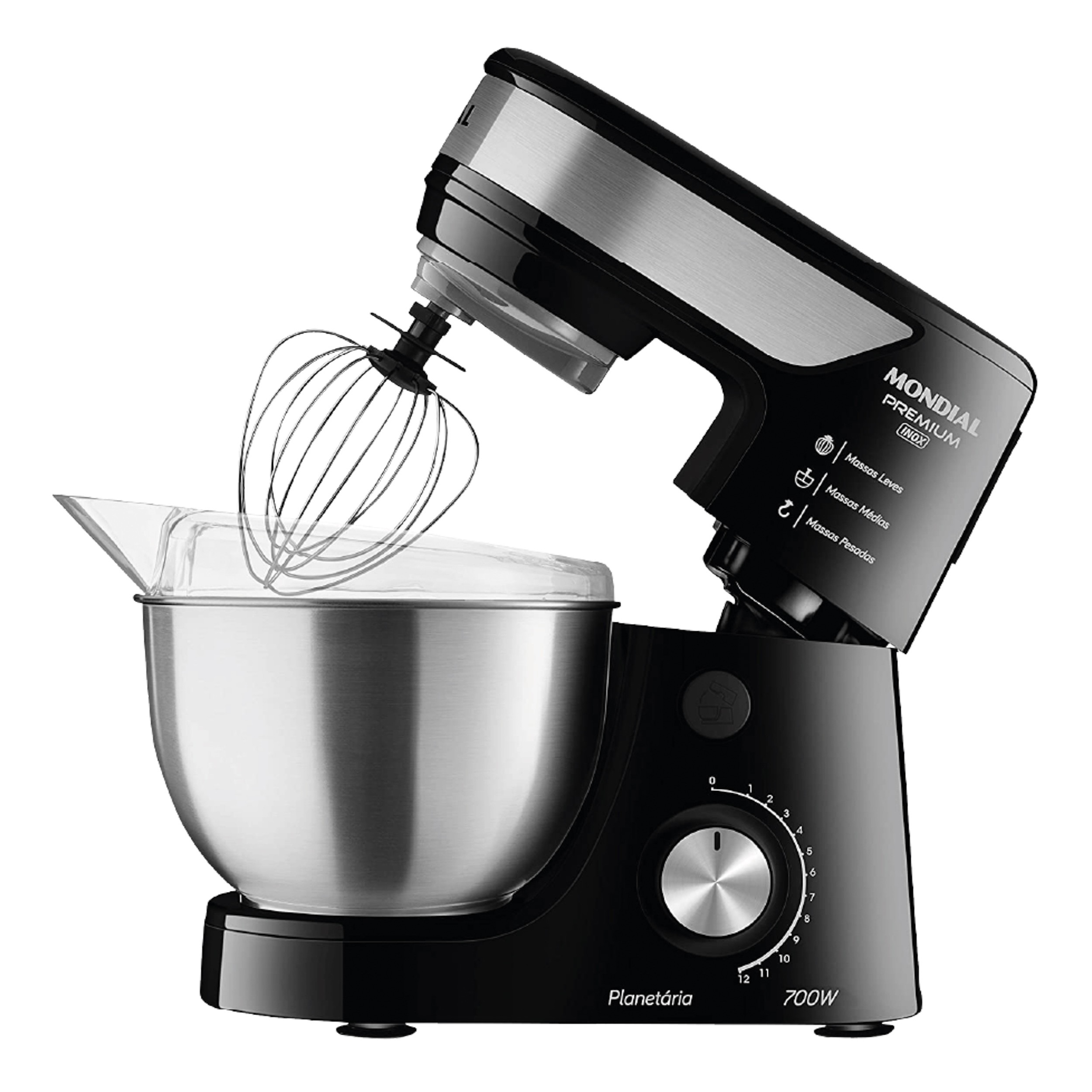 Batidora planetaria Mondial Premium Inox 700W negra Ciudad del Este