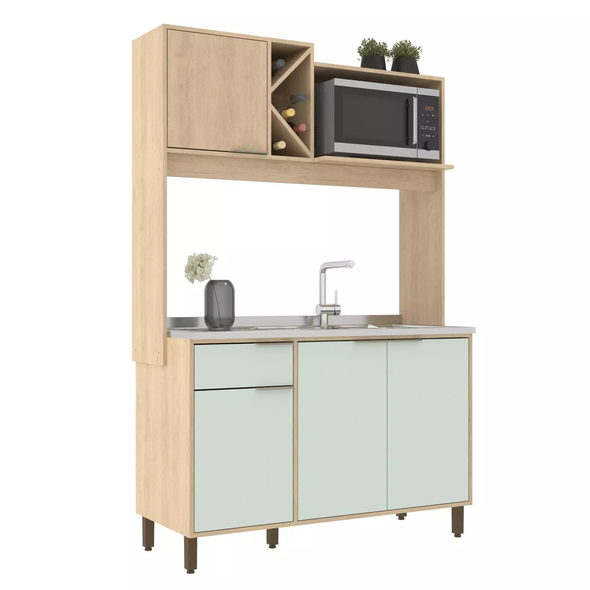 cocina Sophia nichos para microondas y vinos CDE
