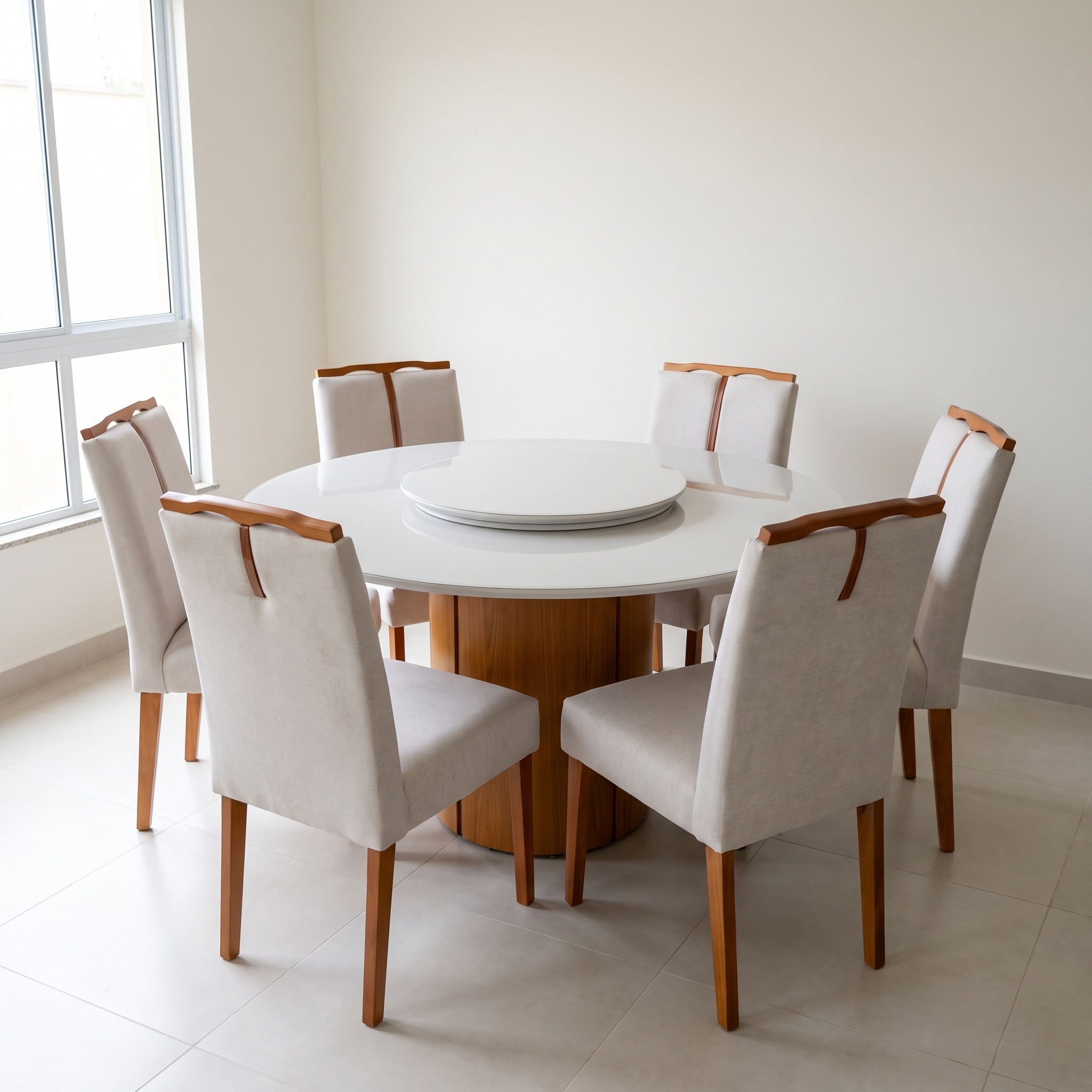 juego de comedor 135 cm 6 sillas giratorio Ciudad del Este