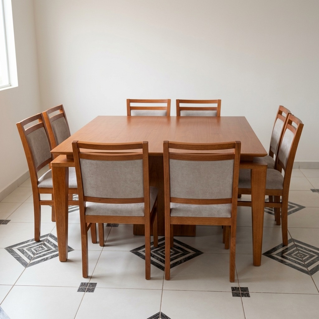 juego de comedor 140x140 madera maciza Ciudad del Este