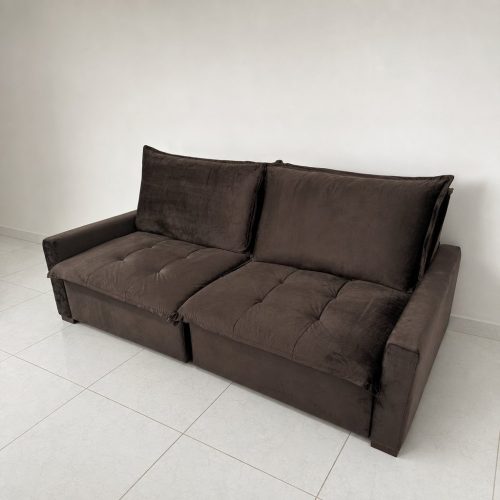 Sofá cama R6 marrón cerrado, Ciudad del Este