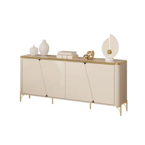 Buffet Liara 180 cm 4 Puertas Off White Dorado — Ciudad del Este