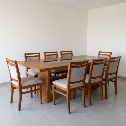 Juego de Comedor 8 Sillas Madera Nacional 220x100 cm — Ciudad del Este