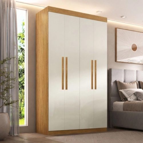 Ropero Paris 4 Puertas 2 Cajones Cinamomo Off White 119 cm — Ciudad del Este