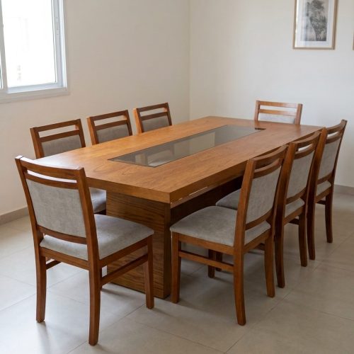 Juego de Comedor 8 Sillas Madera Nacional 220×100 cm — Ciudad del Este Juego de Comedor 8 Sillas Madera Nacional 220x100 cm — Ciudad del Este