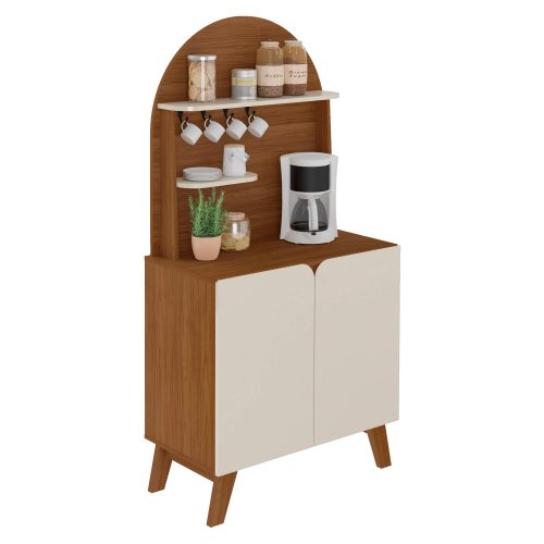 Rincón del Café Viena 80 cm Cedro Off White con Soportes para Tazas — Ciudad del Este Rincón del Café Viena 80 cm Cedro Off White con Soportes para Tazas — Ciudad del Este