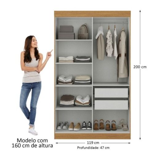 Ropero Paris 4 Puertas 2 Cajones Cinamomo Off White 119 cm — Ciudad del Este