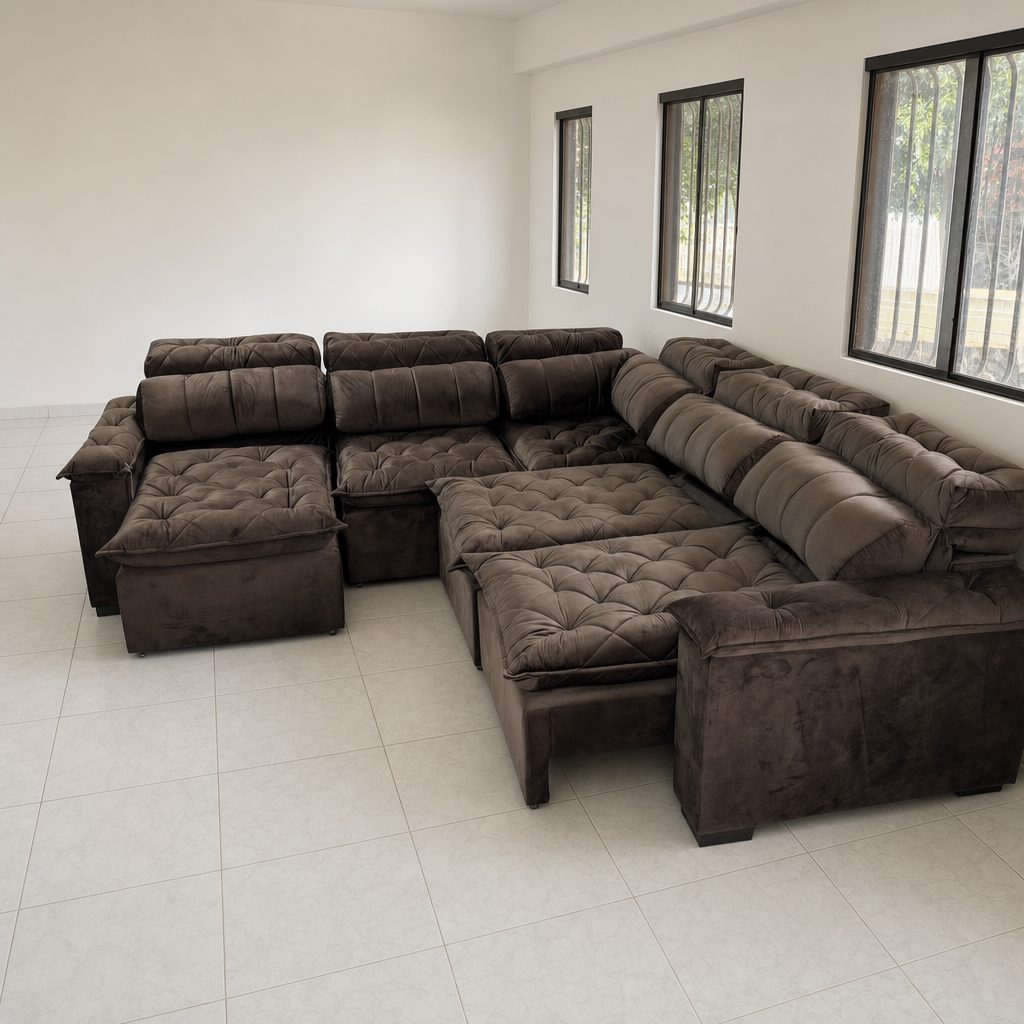 Sofá Esquinero Toscana Retráctil Reclinable 290x290 cm — Ciudad del Este