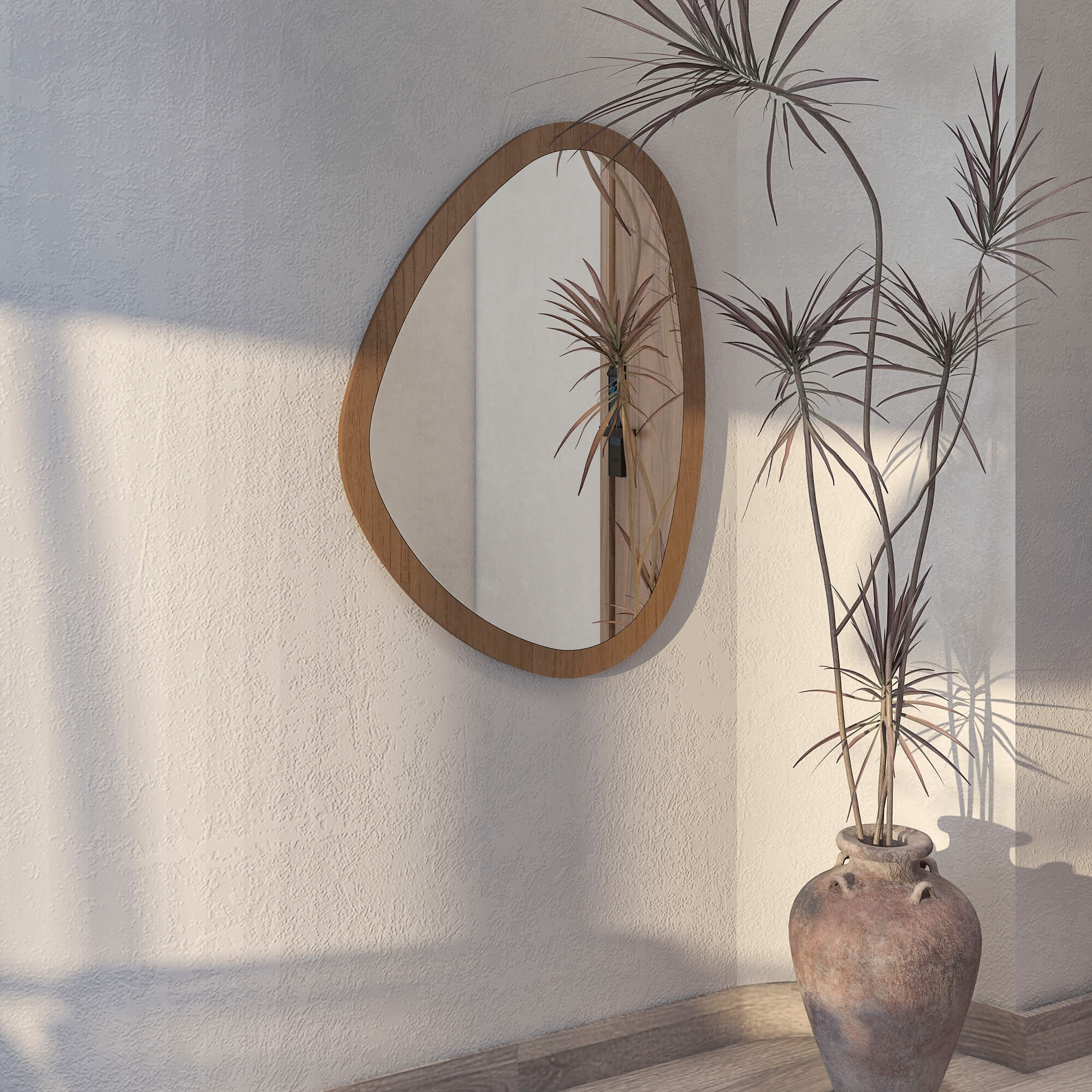 Espejo Orgánico Deco Artely Marco de Madera 91 cm — Ciudad del Este