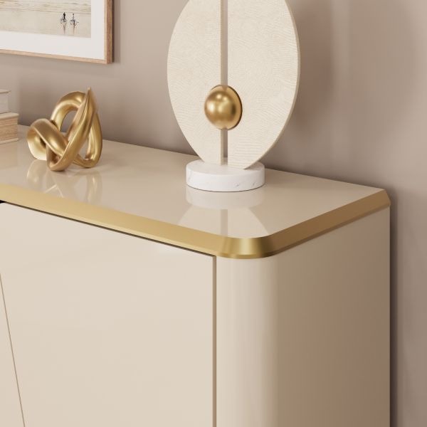 Buffet Liara 180 cm 4 Puertas Off White Dorado — Ciudad del Este