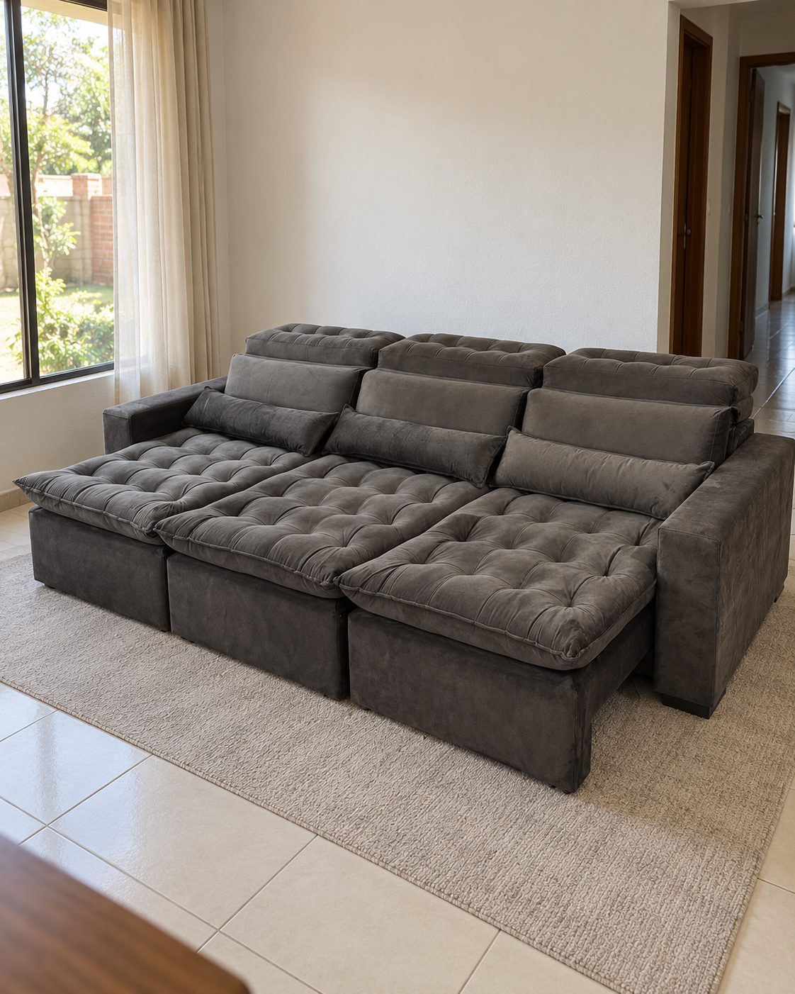 Sofá Retráctil y Reclinable Nápoles 290 cm — Ciudad del Este