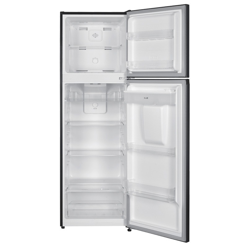 Heladera Enxuta 245 litros inox abierta, estantes de vidrio - Ciudad del Este
