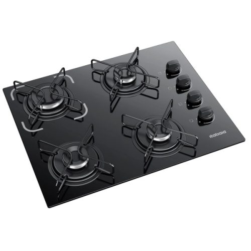 Anafe a gas Itatiaia Essencial ESS-4 de 4 hornallas con vidrio negro
