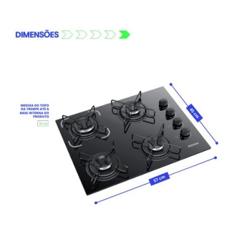 Medidas del anafe Itatiaia Essencial ESS-4: 57 × 45 cm Medidas del anafe Itatiaia Essencial ESS-4: 57 × 45 cm