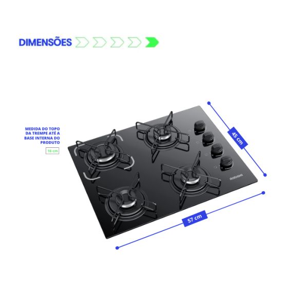 Medidas del anafe Itatiaia Essencial ESS-4: 57 × 45 cm
