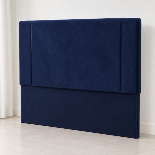 Cama Valentina 5 piezas 120 × 190 cm azul marino — detalle de la cabecera Cama Valentina 5 piezas 120 × 190 cm azul marino, detalle de la cabecera