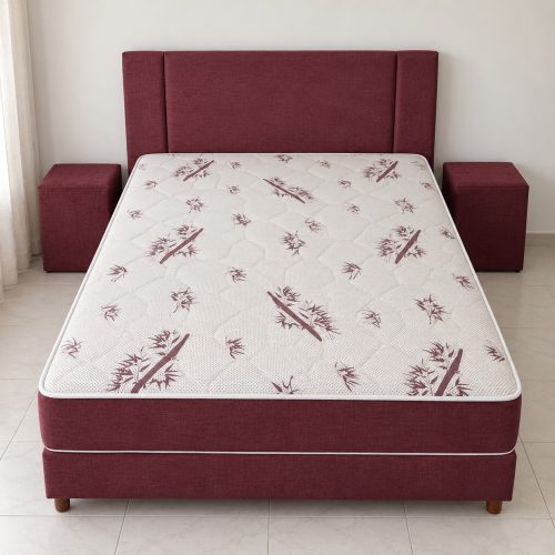 Cama Valentina 5 piezas 120 × 190 cm bordó, vista general
