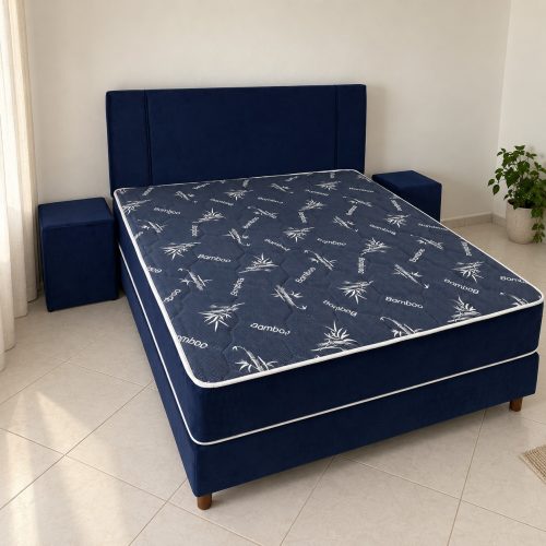 Cama Valentina 5 piezas 160 × 200 cm azul marino, vista general