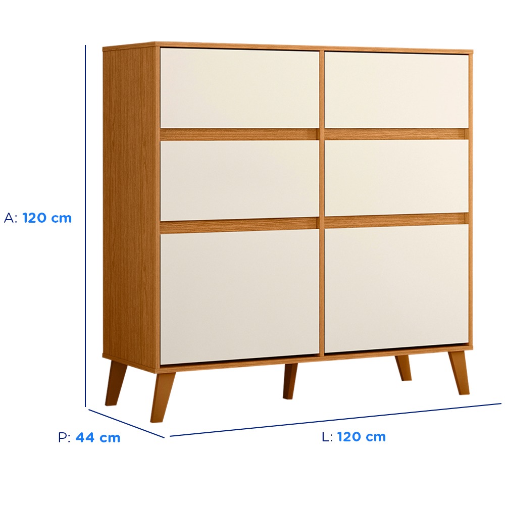 Medidas de la cómoda zapatera Dora: 120 × 120 × 44 cm