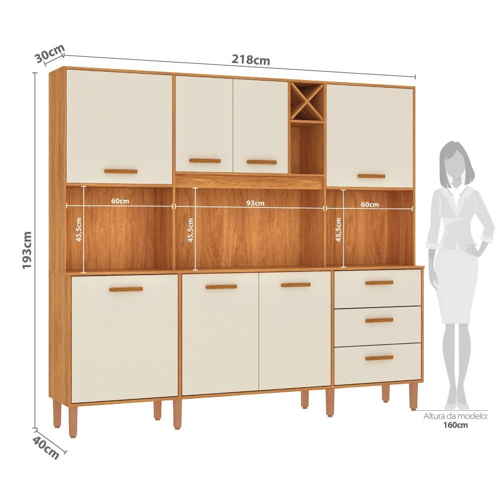 Medidas del kit de cocina Modena: 218 × 193 cm