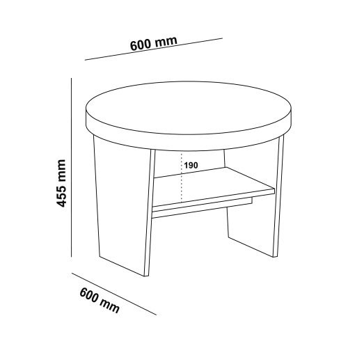 Medidas de la mesa lateral Magnum: 60 cm de diámetro Medidas de la mesa lateral Magnum: 60 cm de diámetro