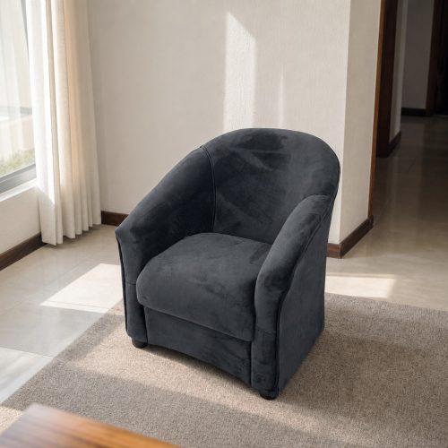 Poltrona gris oscuro individual en un living
