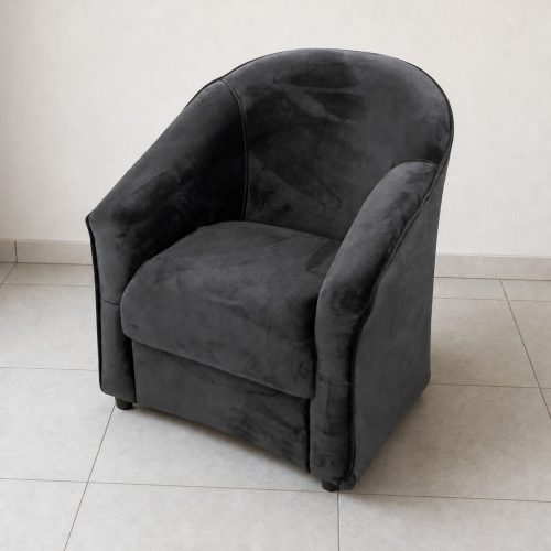 Poltrona gris oscuro individual de tela