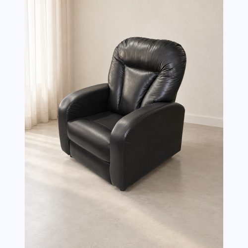 Poltrona Relax negra retráctil y reclinable 80 cm, posición normal