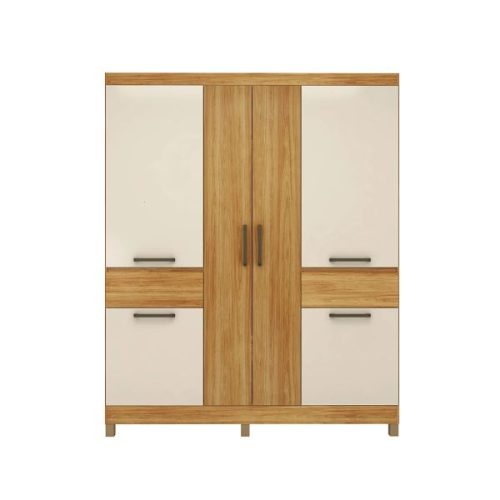 Ropero Maua Movelmax 6 puertas cinamomo y off white de frente