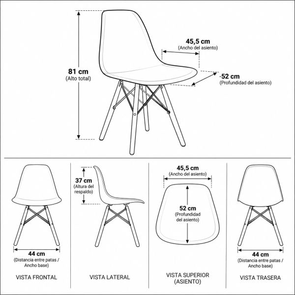 Medidas de la silla Avene: 81 cm de alto