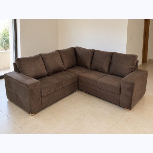 Sofá esquinero Siena marrón 200 × 200 cm, vista general